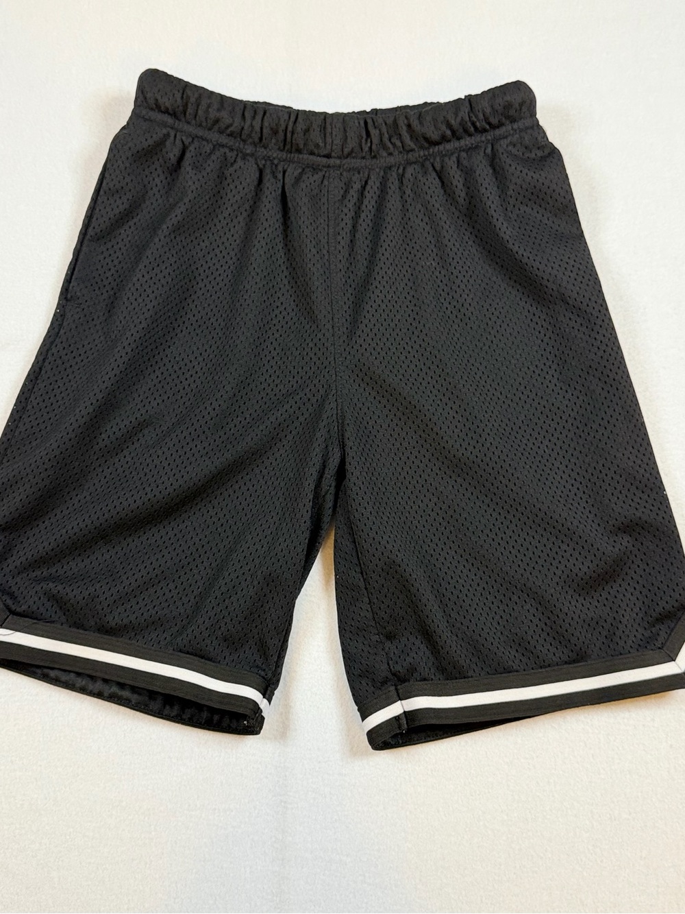 Old Navy Black Athletic Mesh Shorts with White Stripe